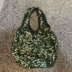 Sequin Green Tote Bag